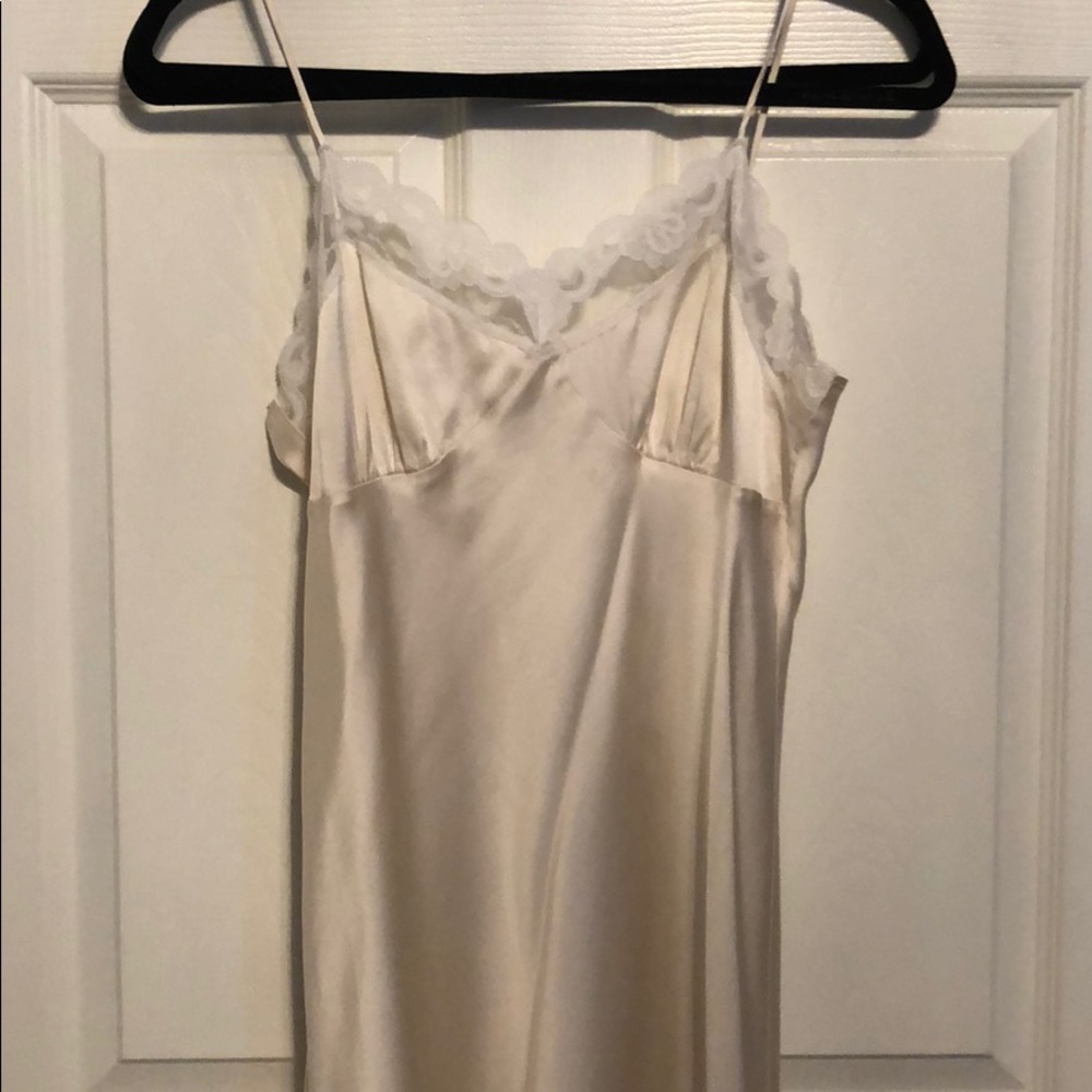 Trina Turk Silk Cream Lace Slip Medium